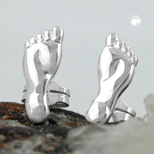 Paire de boucles d'oreilles argent sterling design pied