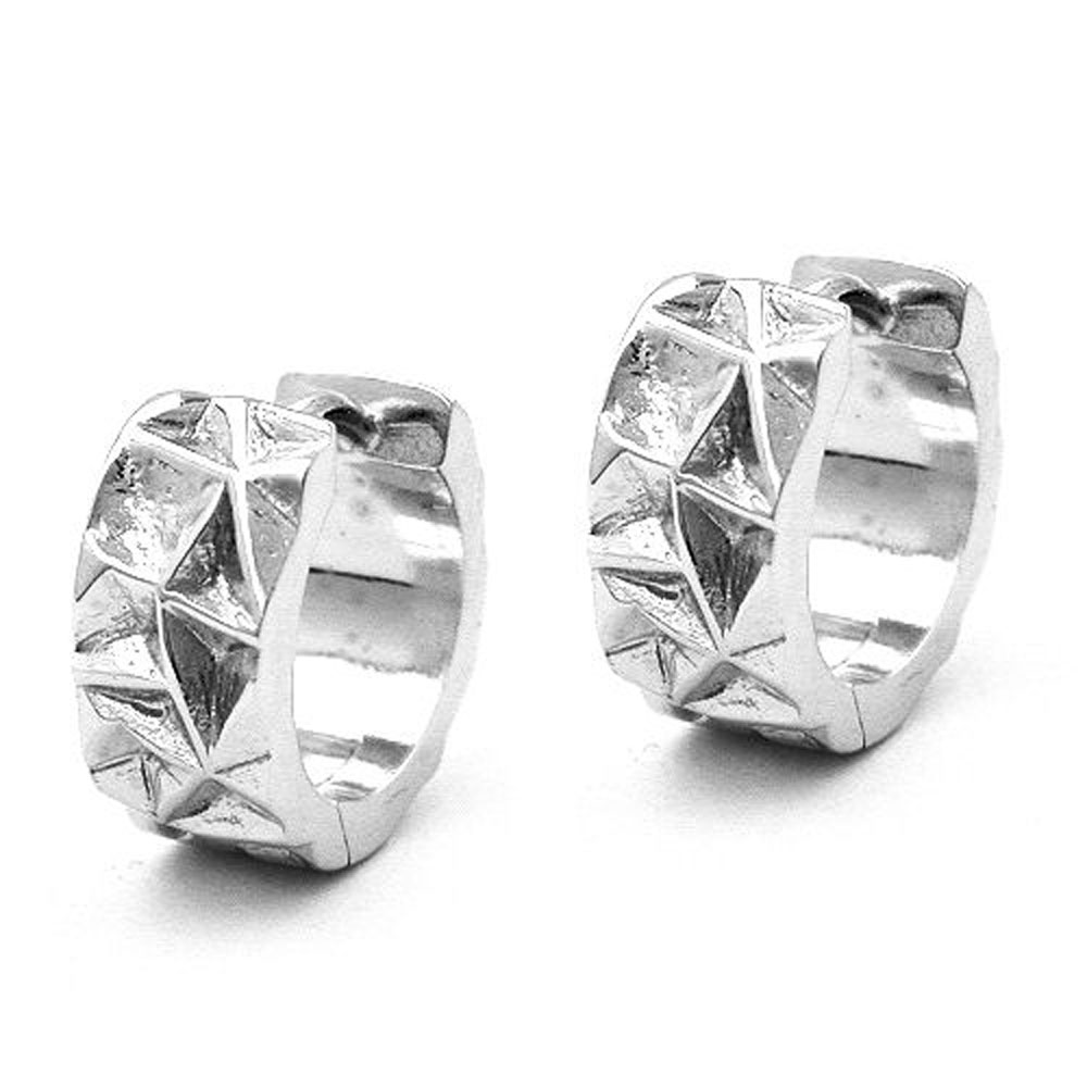 Boucles d'oreilles créoles argent 925 rhodié