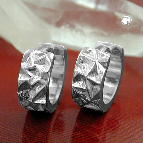 Paire de boucles d'oreilles argent sterling rhodiées