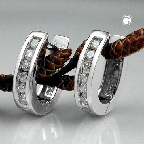 Créoles argent sterling cristaux zirconium