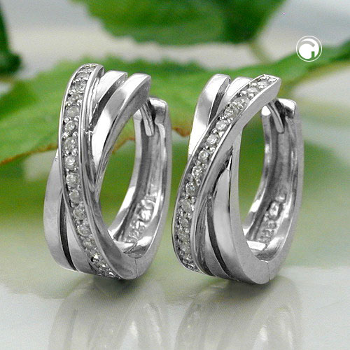 Paire de boucles d'oreilles argent sterling zirconium