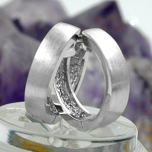 Paire de boucles d'oreilles cercle argent sterling finition mate