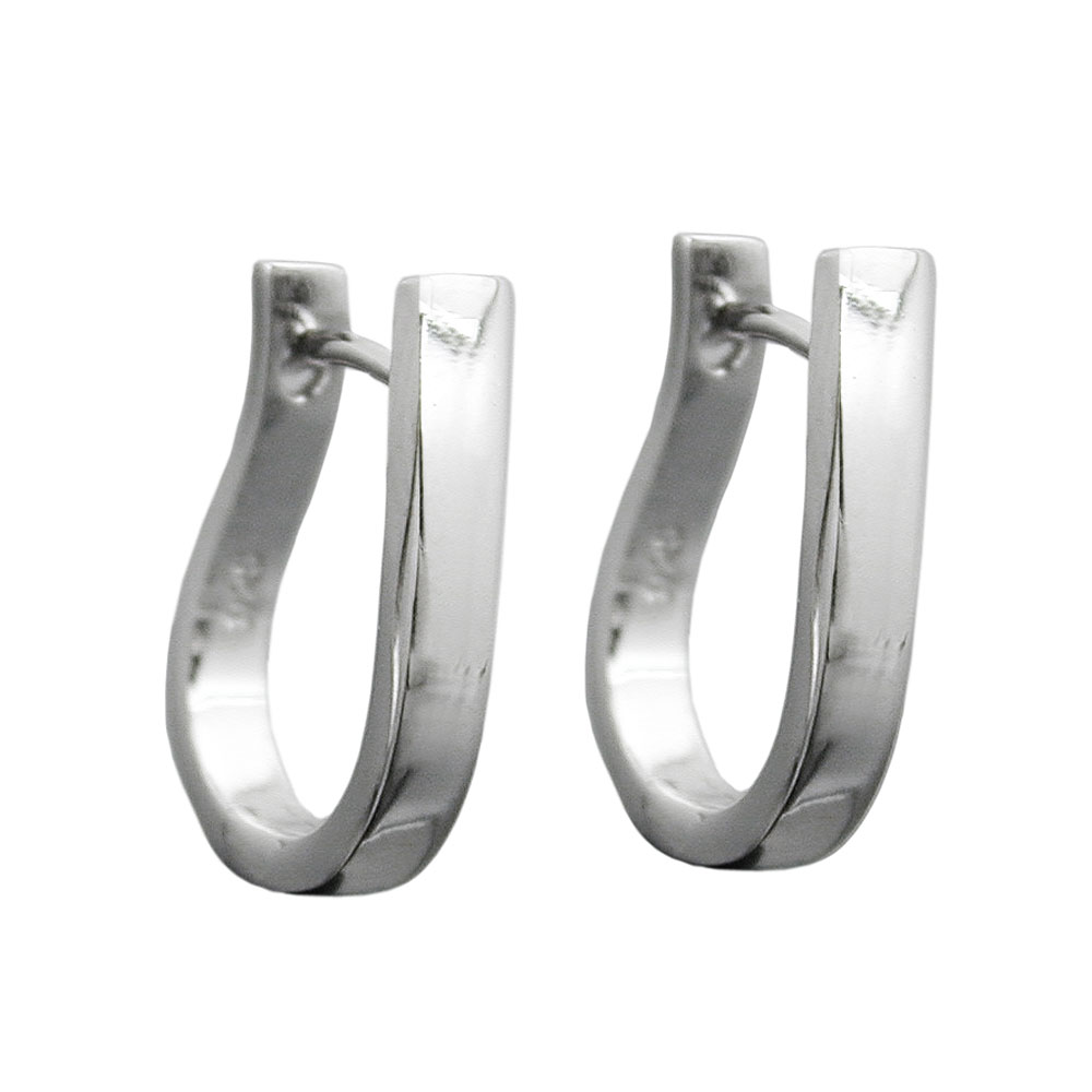 Boucles d'oreilles argent 925 forme U brillant