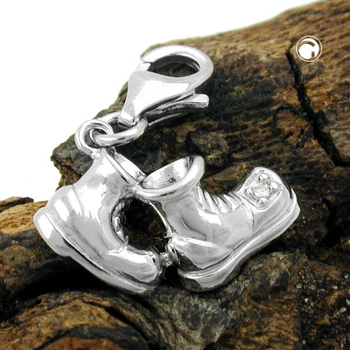 Pendentif argent sterling forme chaussure détail œillet