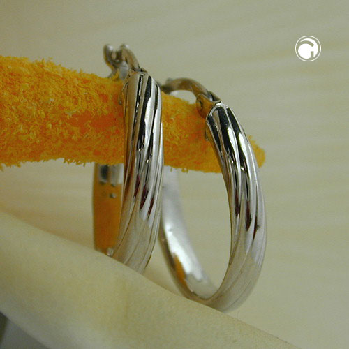 Créoles ovales en argent sterling rhodié
