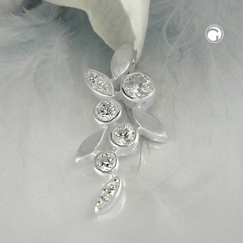 Pendentif argent sterling floral motif feuilles