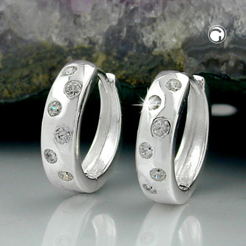 Créoles fines en argent sterling zirconium