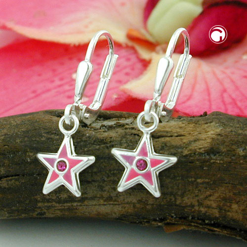 Boucles d'oreilles étoiles argent sterling avec fermoir à pompe