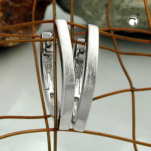 Paire de boucles d'oreilles argent mat rhodiées
