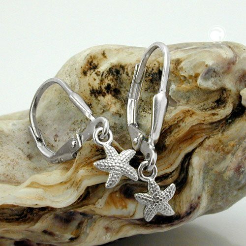 Paire de boucles d'oreilles argent sterling forme étoile de mer