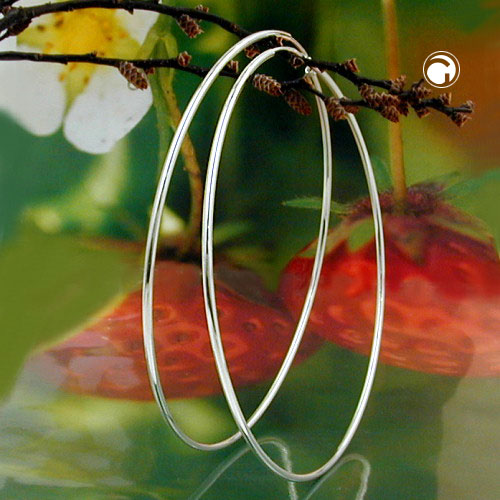 Paire de créoles argent sterling 75 mm
