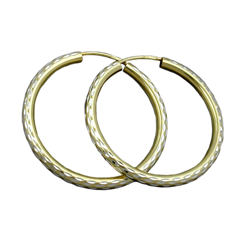Boucles d'oreilles créoles argent 925 taille diamant