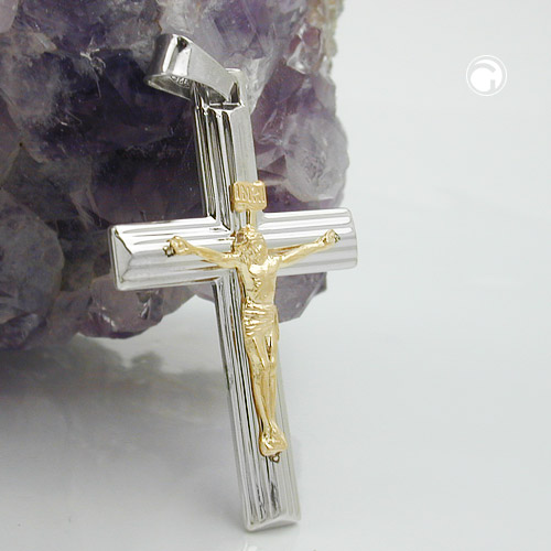 Pendentif croix argent sterling détail surface