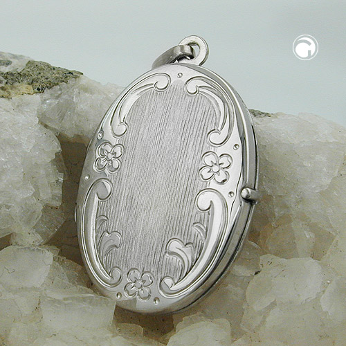 Médaillon argent sterling ouvert montrant l'intérieur vide