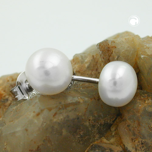 Paire de boucles d'oreilles en argent sterling avec perle de culture blanche