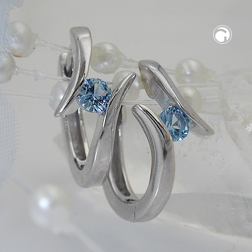 Créoles argent sterling rhodié taille fine 14x2mm
