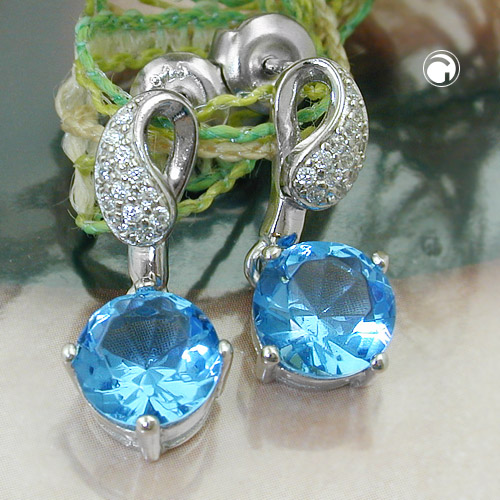 Studs argent zirconias vue de face