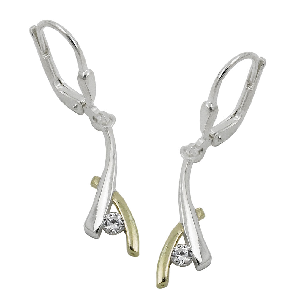Boucles d'oreilles argent 925 zirconium design moderne