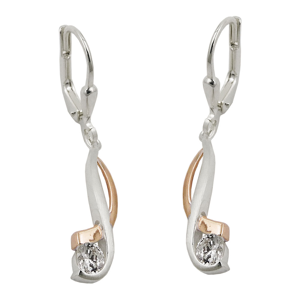 Boucles d'oreilles argent 925 avec zirconium