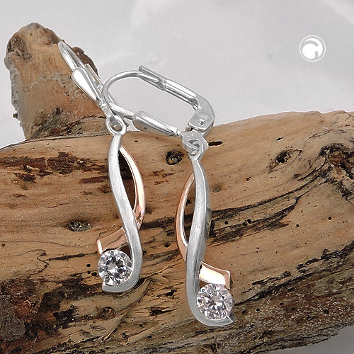 Puces d'oreilles argent sterling et zirconium