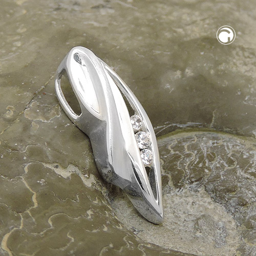 Bijou pendentif argent sterling zirconias, vue de face