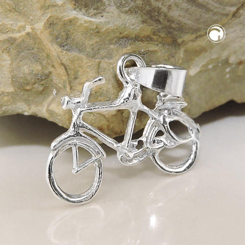 Pendentif argent sterling vélo vu de côté