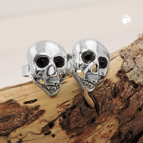 Studs crâne argent sterling motif gothique