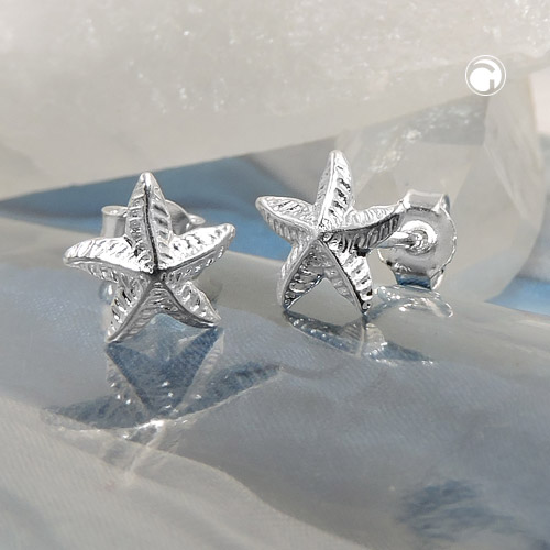Studs argent étoile de mer, bijou marin