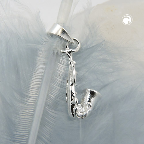 Gros plan pendentif cor d'harmonie argent sterling