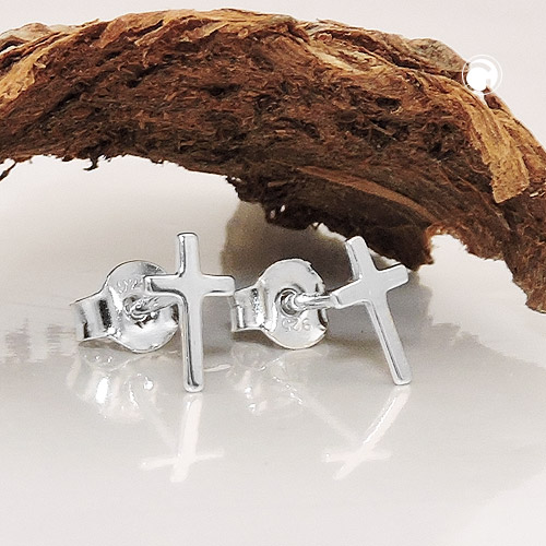 Clous d'oreilles argent sterling forme croix