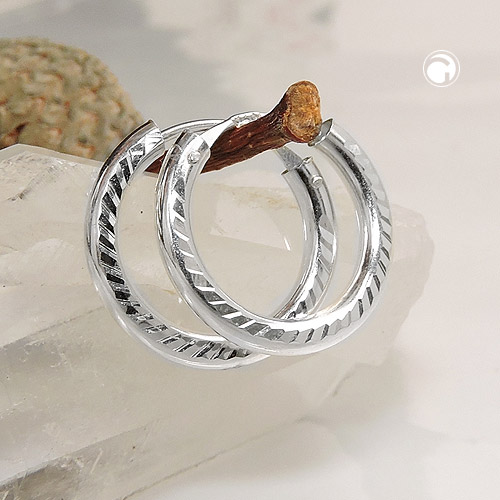 Paire de boucles d'oreilles argent sterling fines 15mm