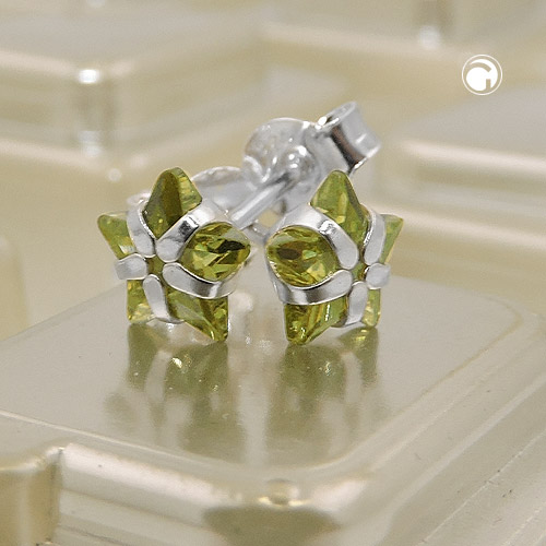 Paire de boucles d'oreilles argent sterling olive 6mm