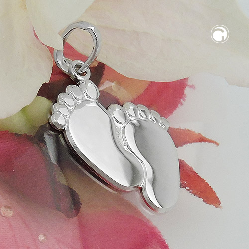 Bijou argent sterling pendentif motif deux pieds
