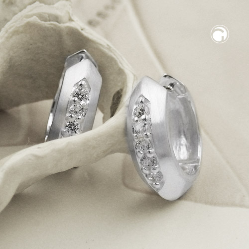 Paire de créoles argent sterling 15x5mm vue de face