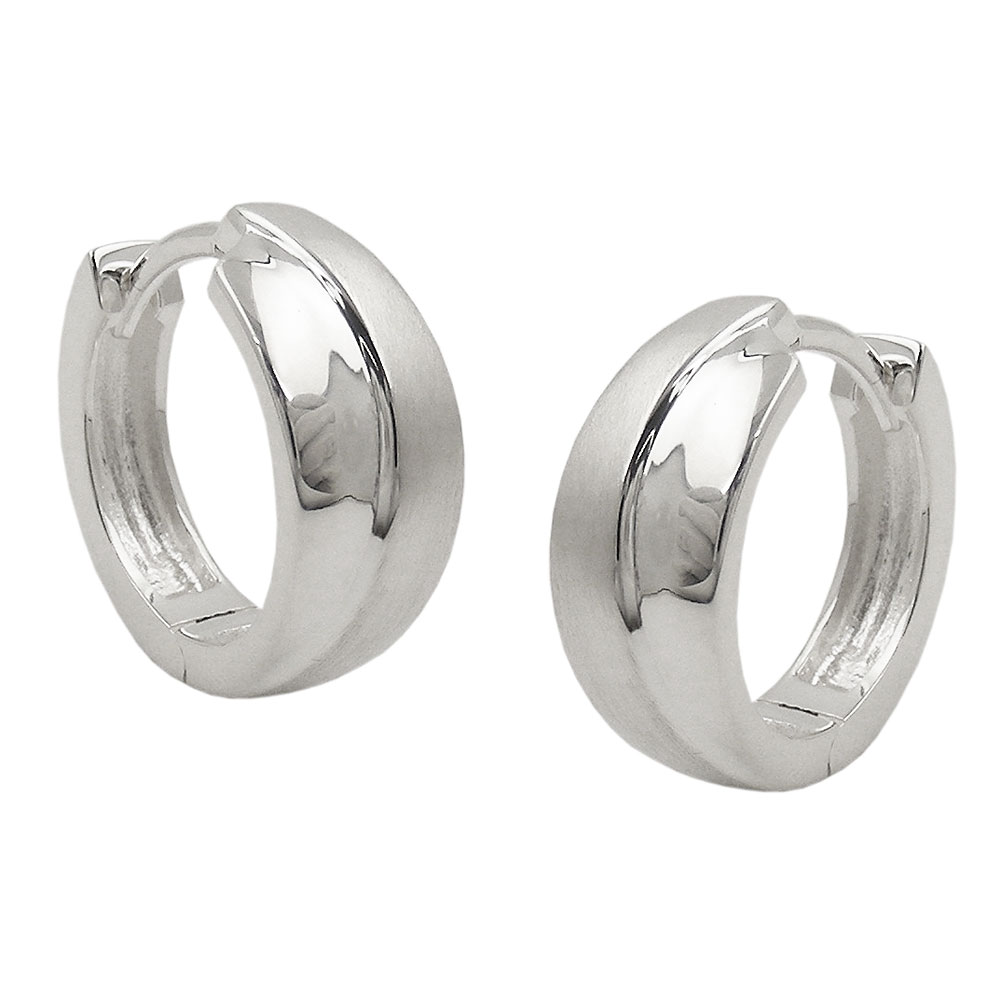 Boucles d'oreilles argent 925 créoles 14x6mm vue de face