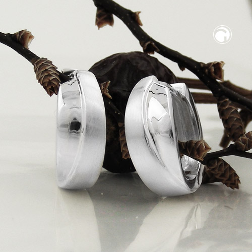 Boucles d'oreilles argent sterling créoles fines finition mate