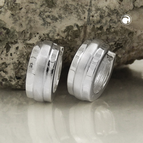 Paire de créoles en argent sterling 925 finition mixte
