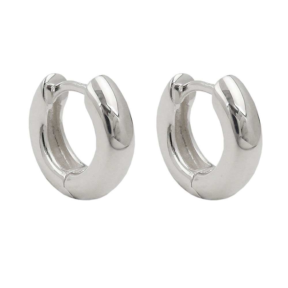Boucles d'oreilles argent créoles 12,5x4mm sur fond blanc