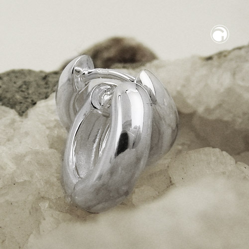 Paire de créoles argent 925 vue de profil