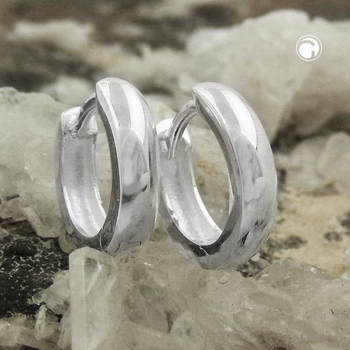Créoles argent sterling 925 taille 12x3mm vue de profil