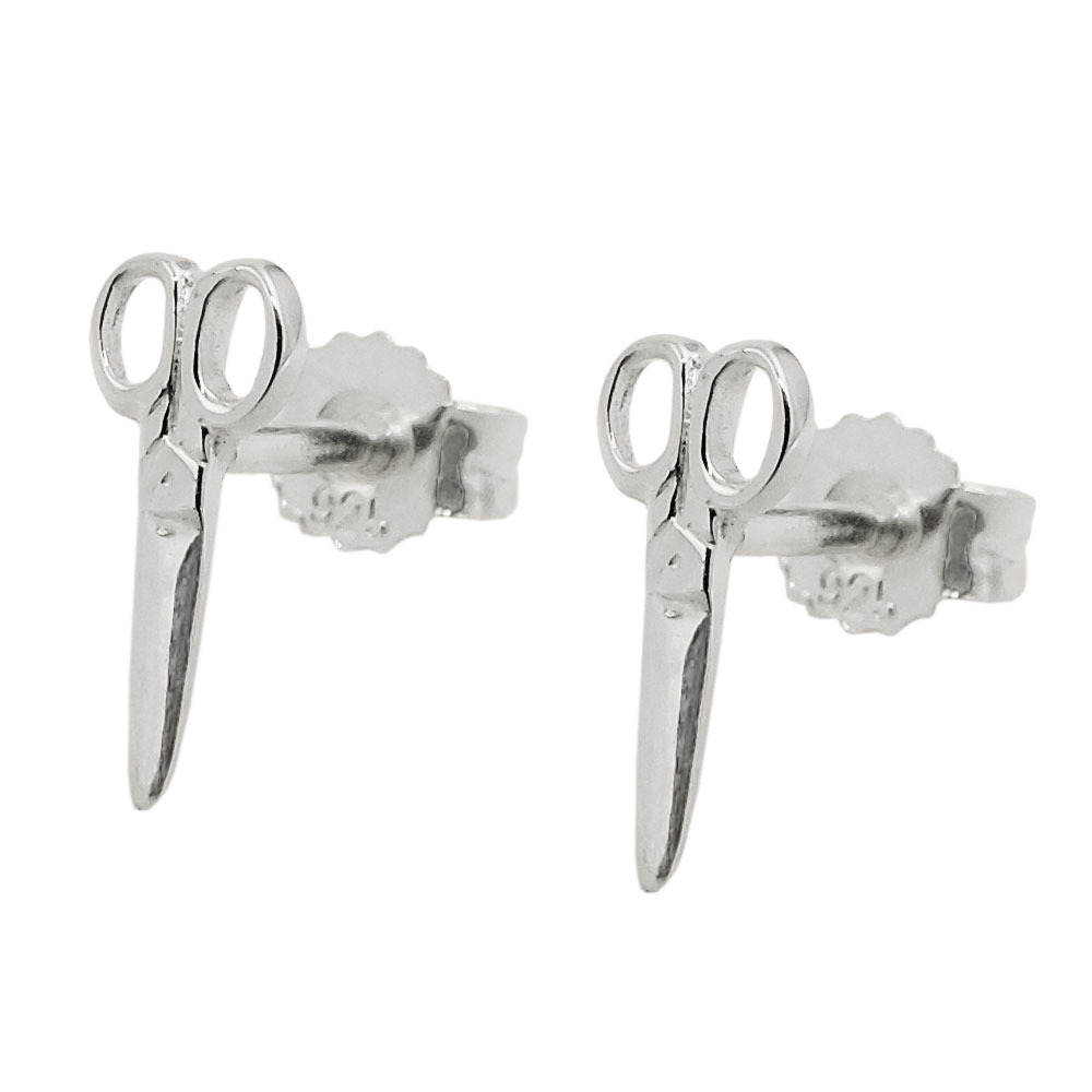 Boucles d'oreilles argent ciseaux en argent sterling 925