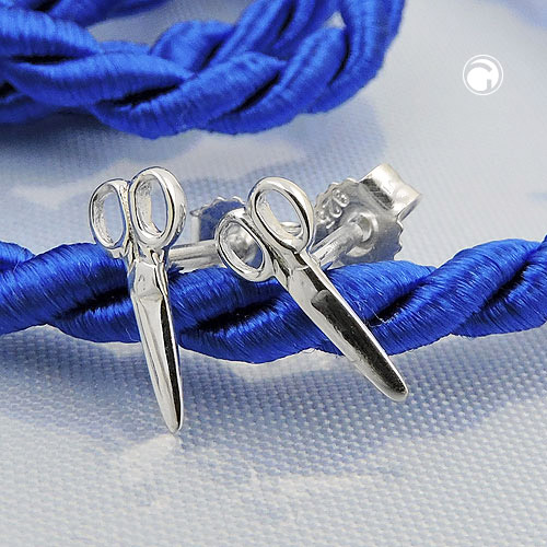 Paire de boucles d'oreilles argent forme ciseaux 9,5x4mm