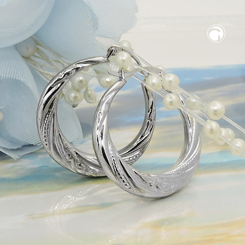Paire de boucles d'oreilles argent sterling 22 mm