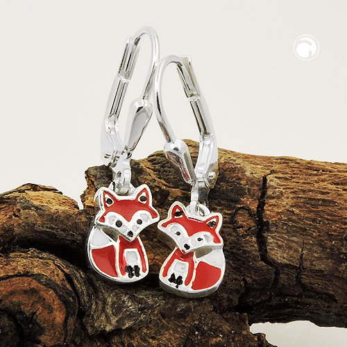 Boucles d'oreilles argent sterling motif renard