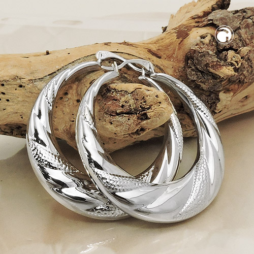 Paire de boucles d'oreilles argent sterling style créole