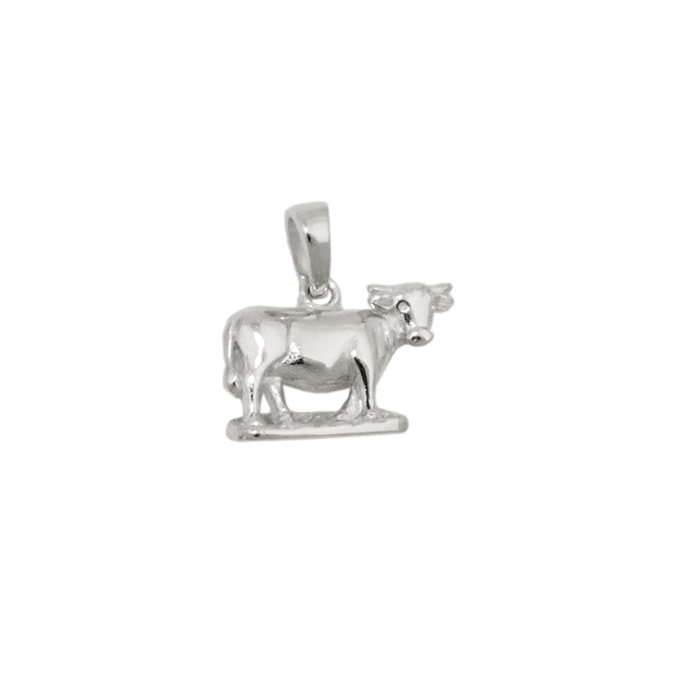 Pendentif vache en argent 925 vue de face