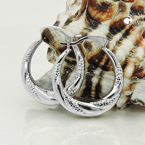 Paire de boucles d'oreilles argent sterling 925 modèle créole