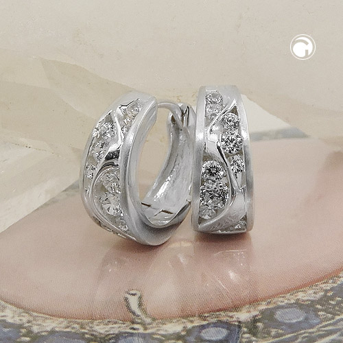 Paire de boucles d'oreilles argent 925 zirconium vue de face