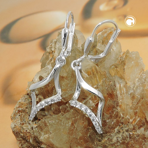 Créoles argent sterling ornées de zirconia