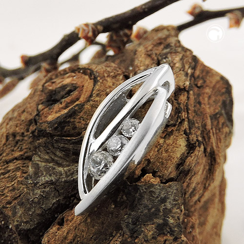 Pendentif argent sterling zirconia sur fond neutre